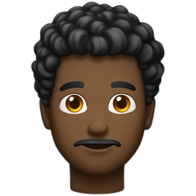 Homme noir au cheveux noir bouclées emoji