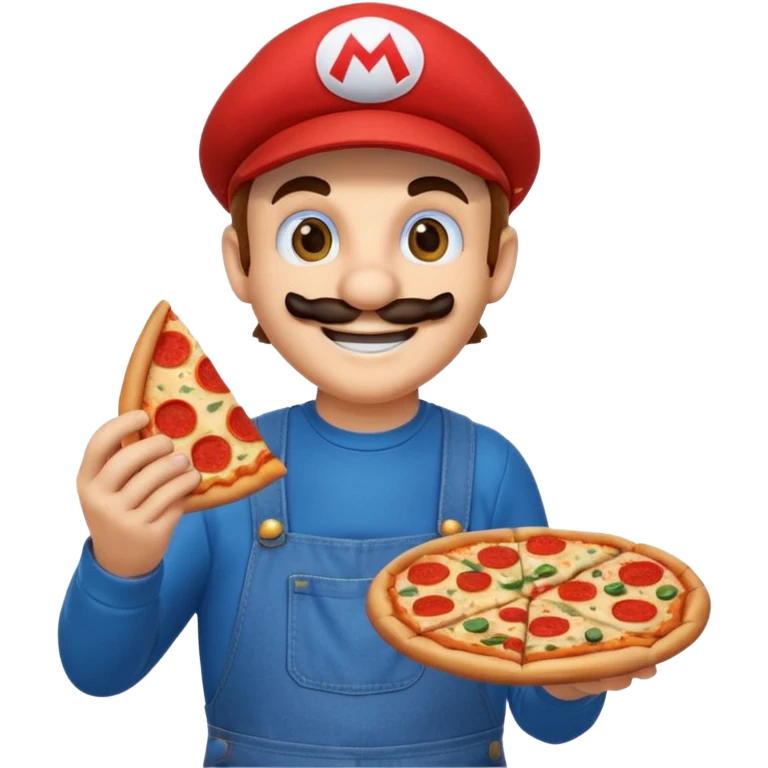 mario bross comiendo pizza  emoji