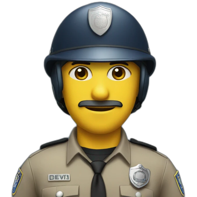 A police officer wearing a custodian helmet emoji