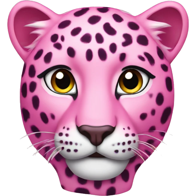 Pink leopard guiding the eye  emoji