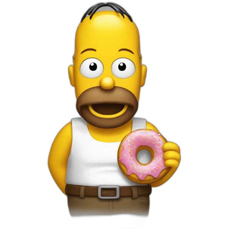 Homer avec un donut emoji