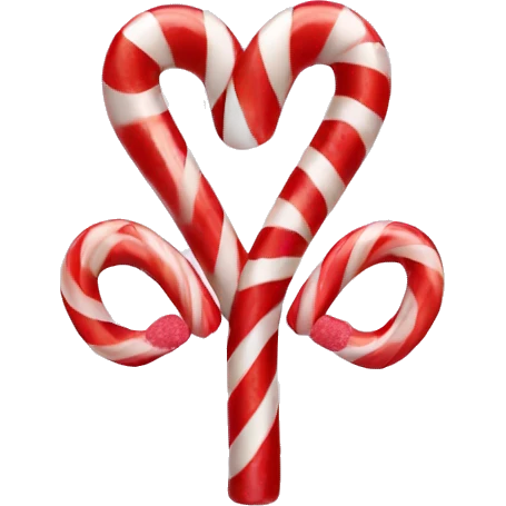 2 candy canes making a heart emoji