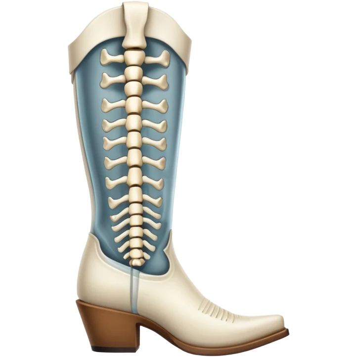 X-Ray of spine wearing cowboy boots  emoji