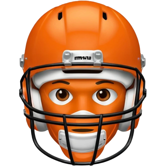College football player helmet in  orange color  emoji