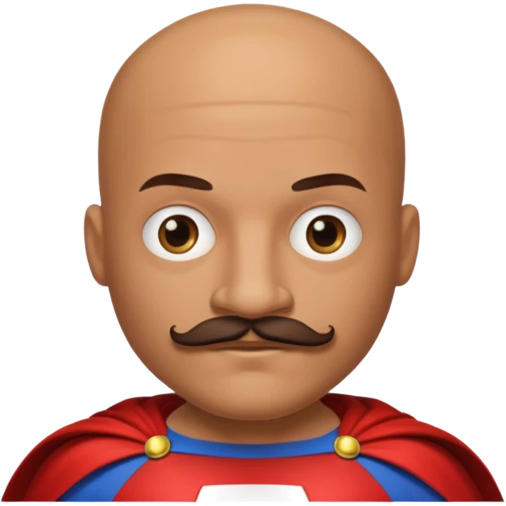 Superhero bald & mustache  emoji