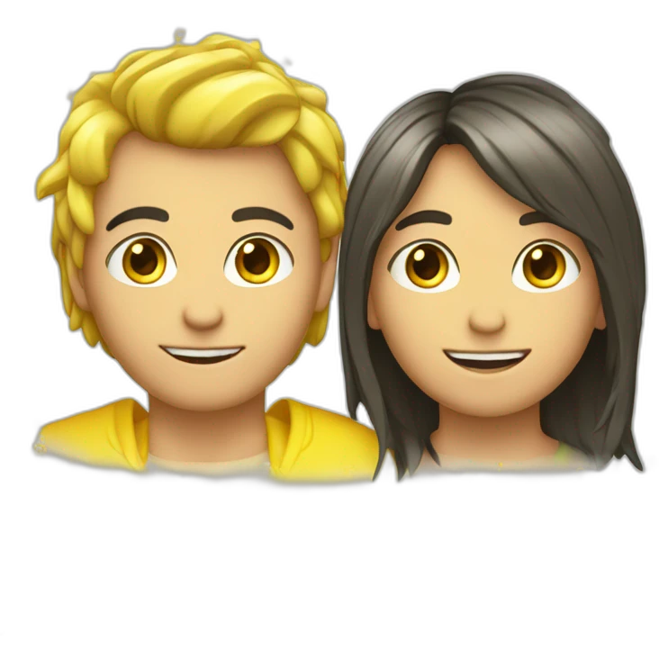 Homme cheveux jaune et yeux arc-en-ciel emoji