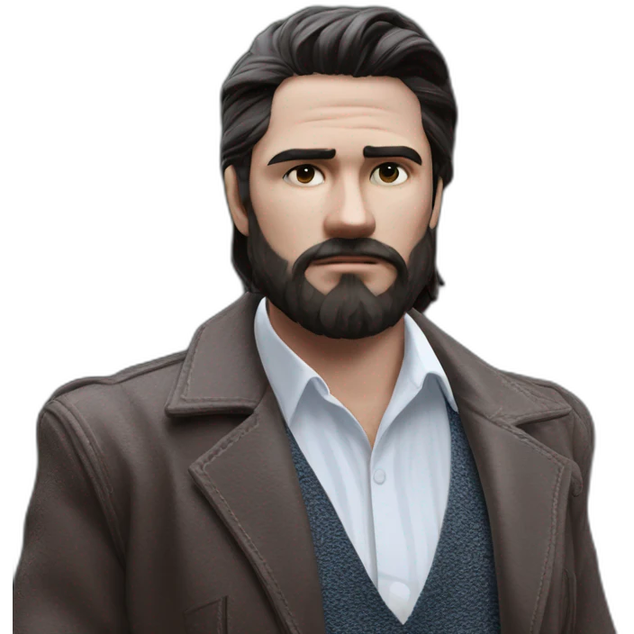 mysterious man in black jacket emoji