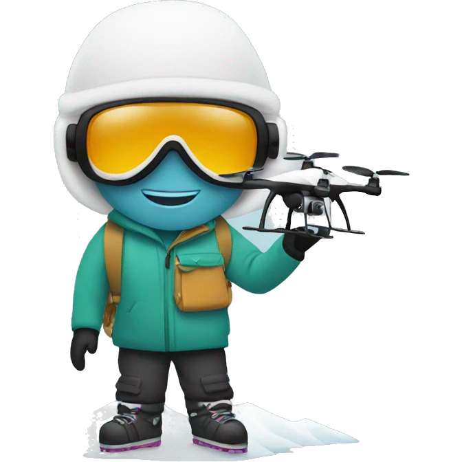 Snowboarder holding a drone  emoji
