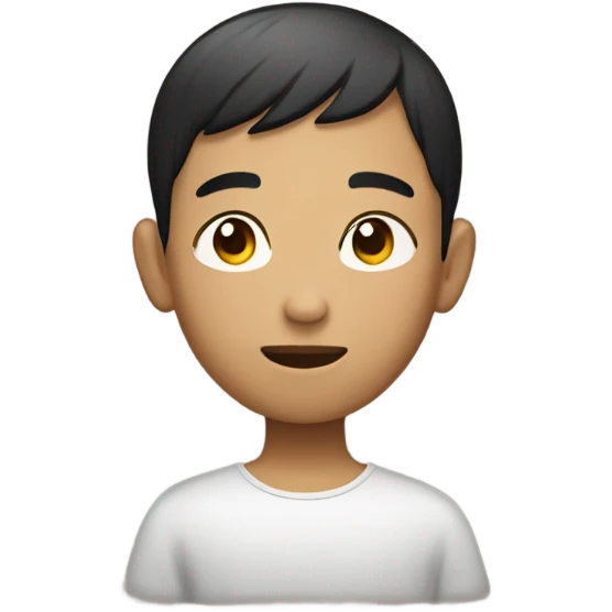 Asian boy having bright skin with bible emoji