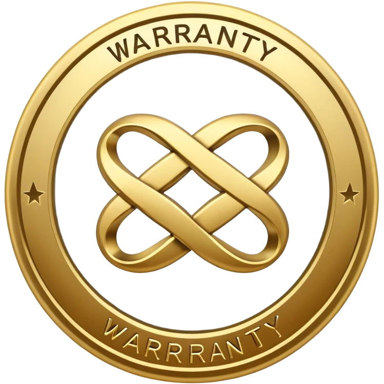 warranty seal with infinity symbol, lifetime guarantee badge emoji