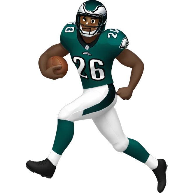 philadelphia eagle player football number 26 jumping kelly green emoji