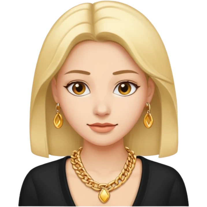 woman wearing a gold chain necklace emoji