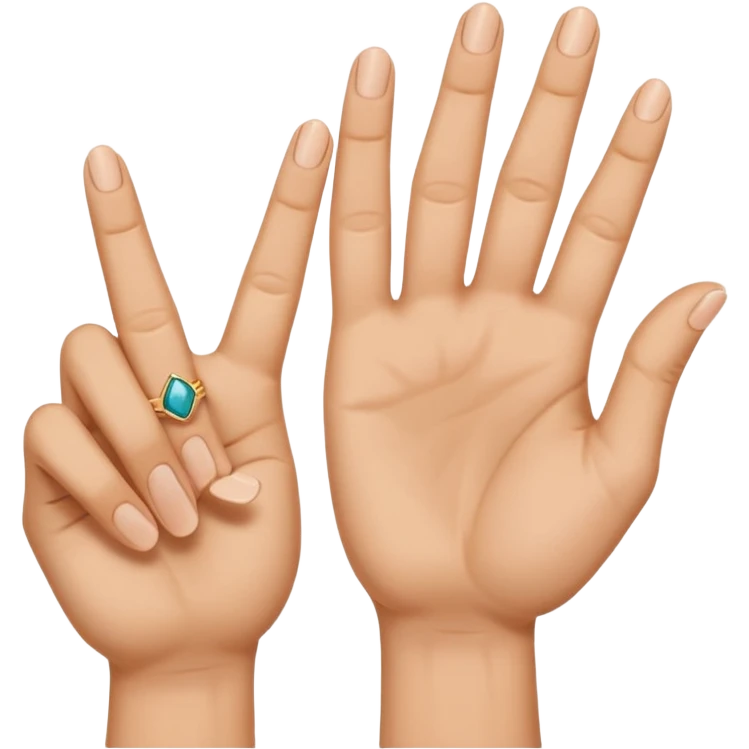 Fais-moi demain coller les unes à côté des autres. La première main gauche le pouce, l’index, majeur sont levé alors que l’annulaire et auriculaire sont repliés. Reproduit la même chose pour la main droite. emoji