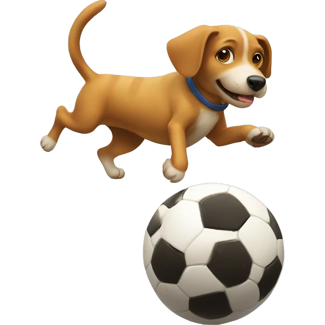 the dog and the cat playing football NEXION emoji