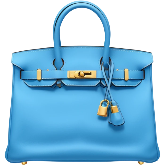 hermes birkin sky blue color bag  emoji
