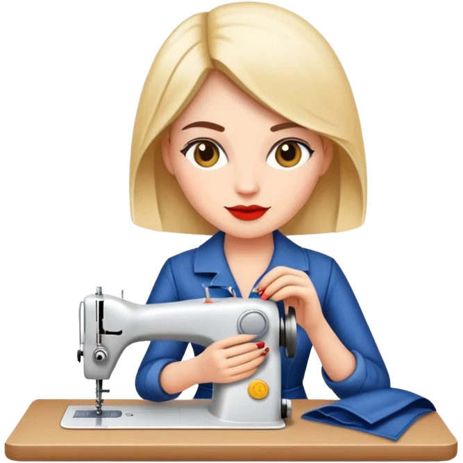 female fashion designer, sewing fashion clothing by hand emoji