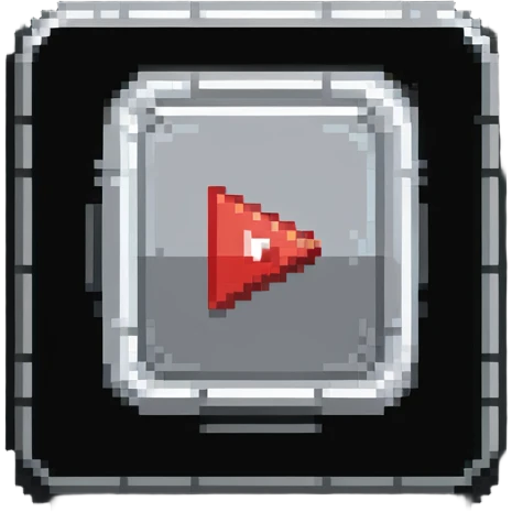 YouTube silver play button award with pixel art style and reflections emoji