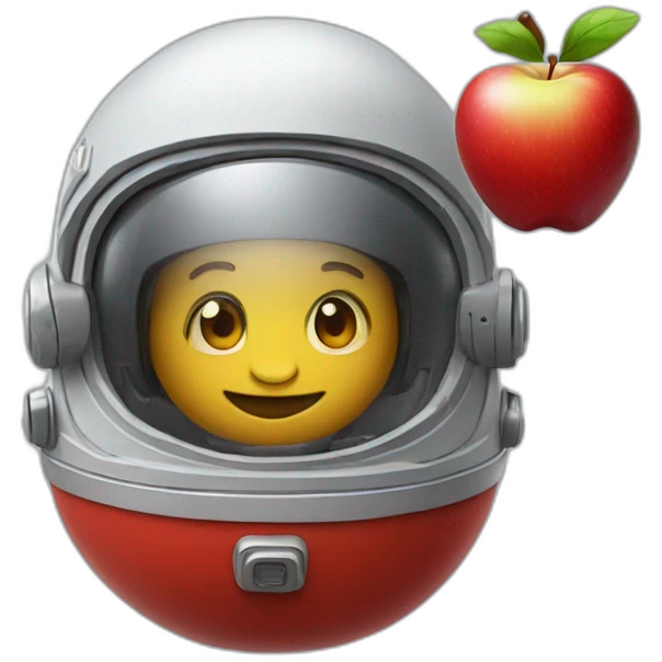 red apple wearing space helmet emoji