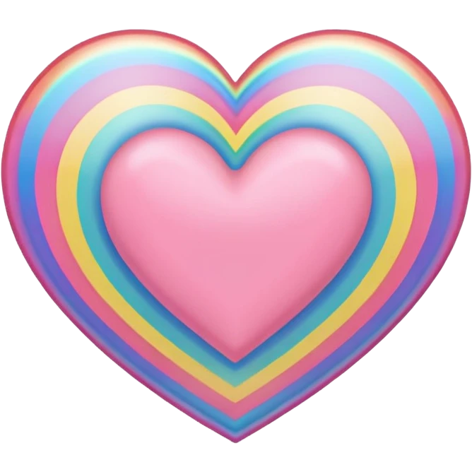 pastel heart with a rainbow border emoji