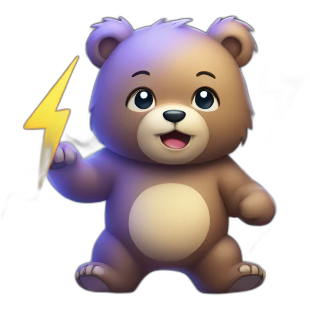 bear with lightning emoji