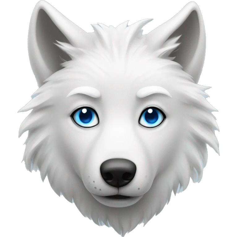white wolf with blue eyes  emoji