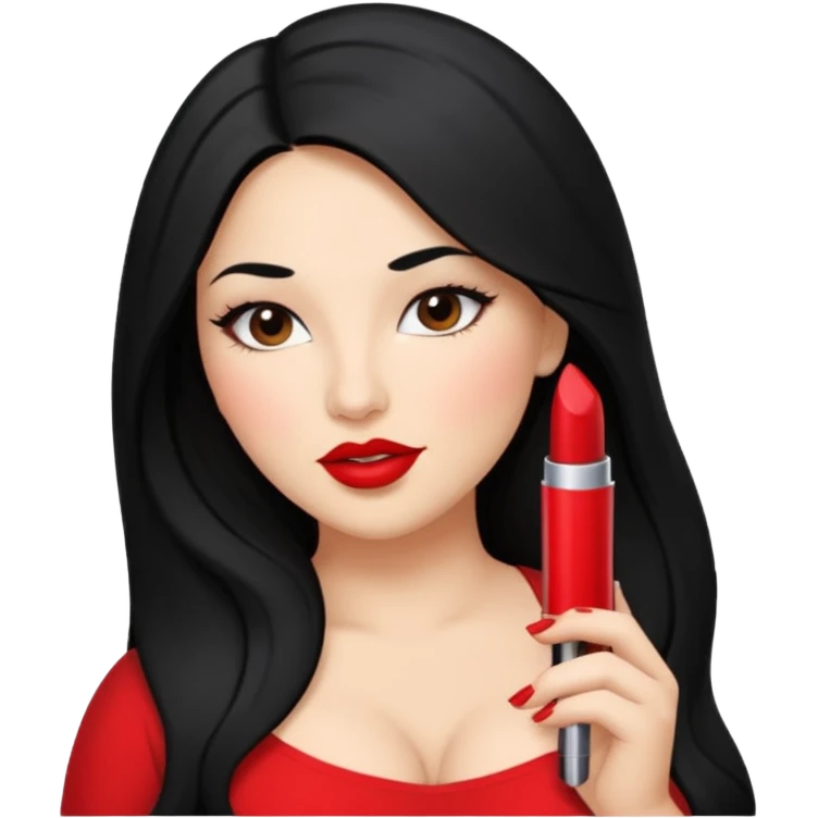 Curvy latina woman with long back hair masturbating  emoji