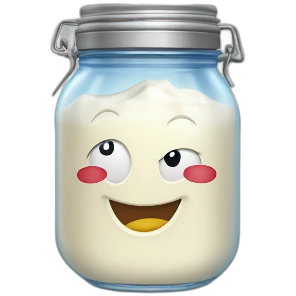 Lightning McQueen in jar with milk emoji