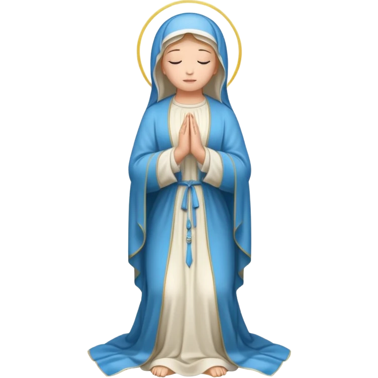 fullbody Virgin Mary praying, back view, variation 2 emoji