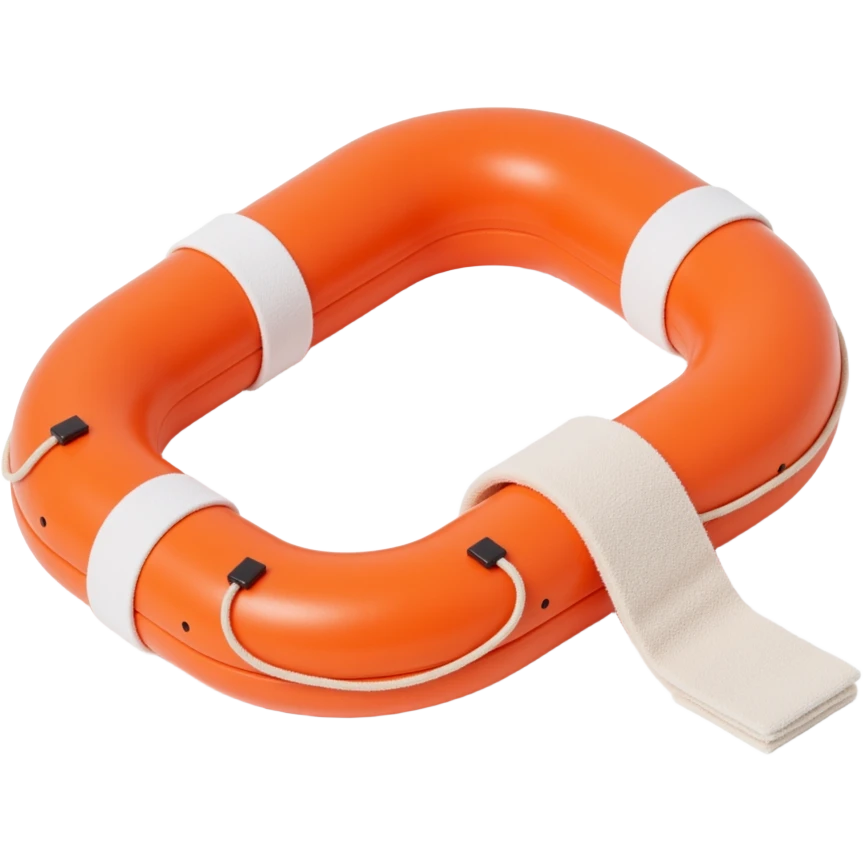 top down 2d flat lifebuoy emoji