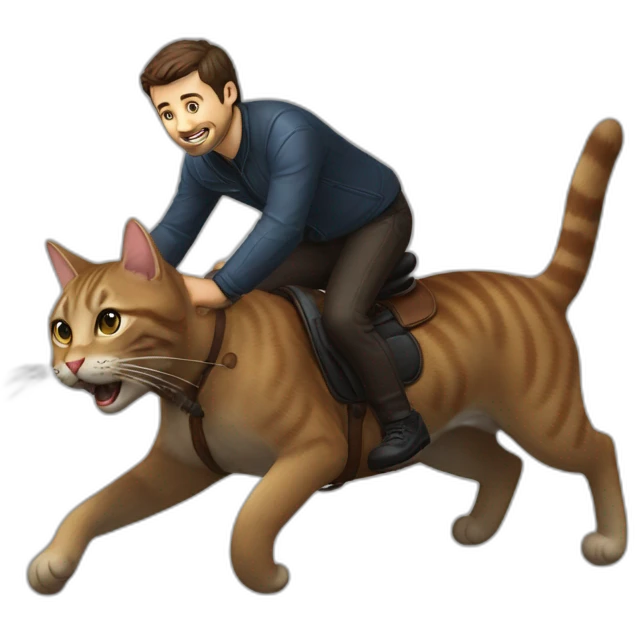 dan abramov riding a cat emoji