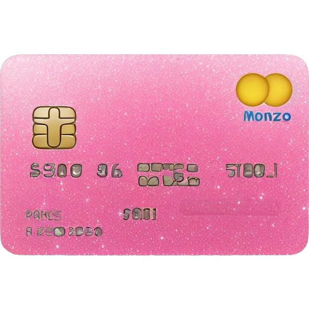 Pink sparkly monzo bank card  emoji