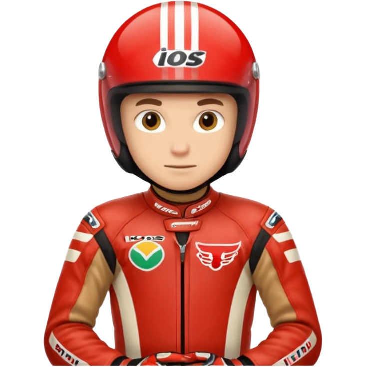 red motorcycle racer with out helmet emoji