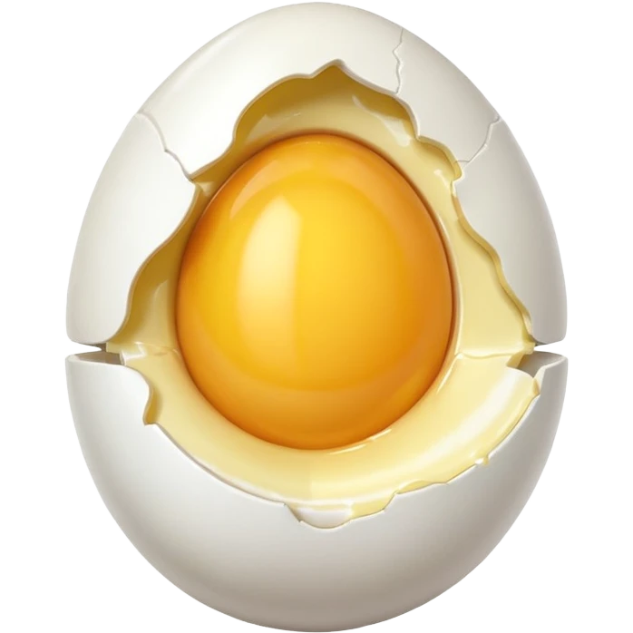egg object icon, cracked egg with yolk, 3D cartoon, mobile game icon style, clean background, no text, no watermark
 emoji
