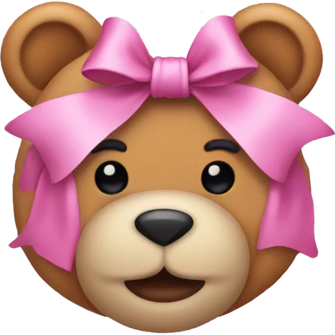 pink bow teddy bear solo emoji