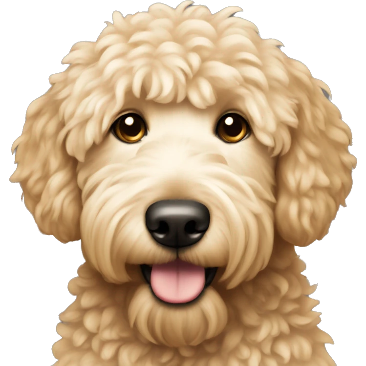 golden doodle dog with light colored fur emoji