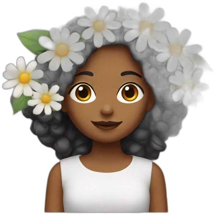 girl with flowers emoji
