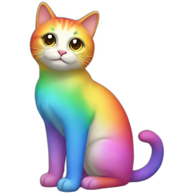 Rainbow Cat Full Body emoji