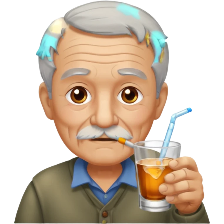 old grandpa drinking shot  emoji