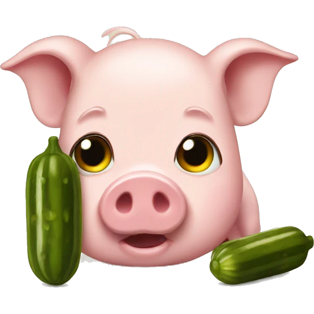 Pig eating pickles  emoji