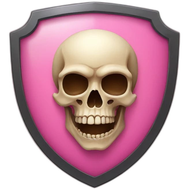 Skull on a pink shield emoji