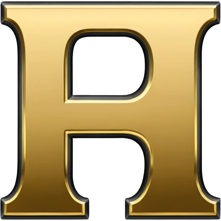 letter H in black and gold emoji