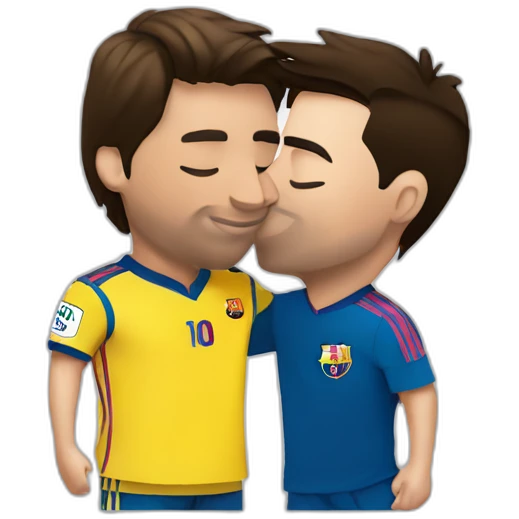 lionel messi kissing cristiano ronaldo no nsfw emoji