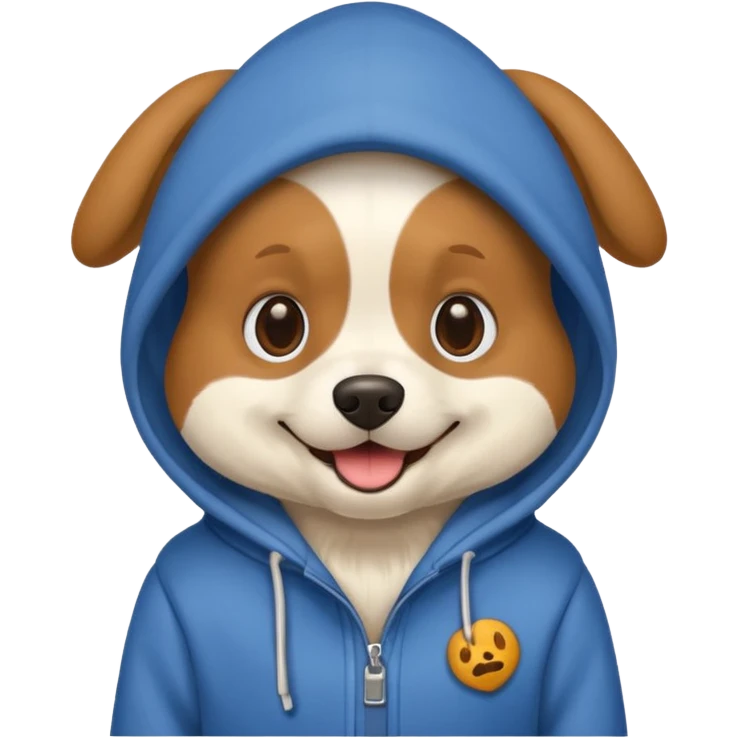 Dog wearing hoodie emoji