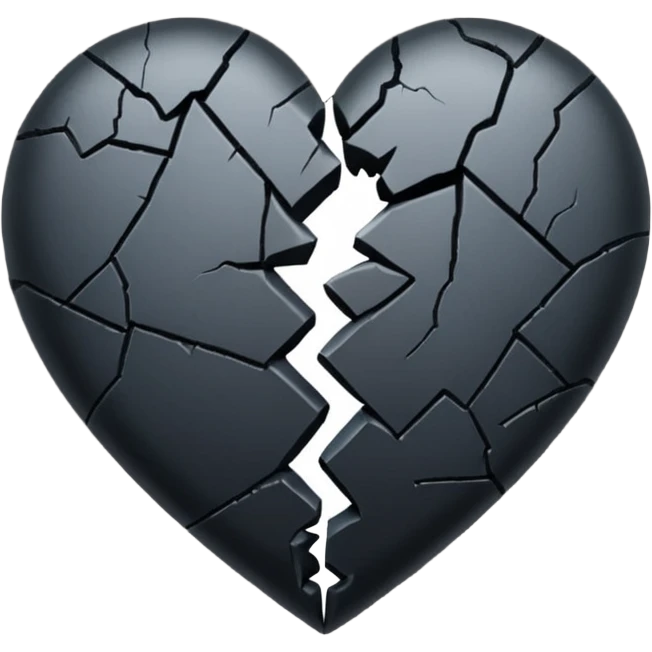 Corazón roto color negro  emoji