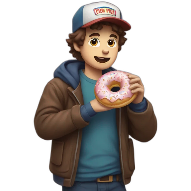Dipper pines eat a donut emoji