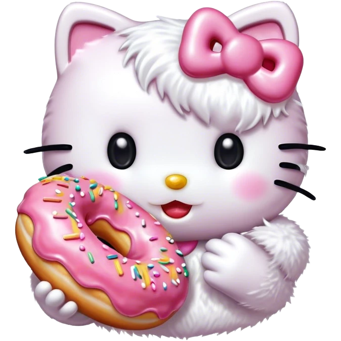 Hello kitty qui mange un donut emoji