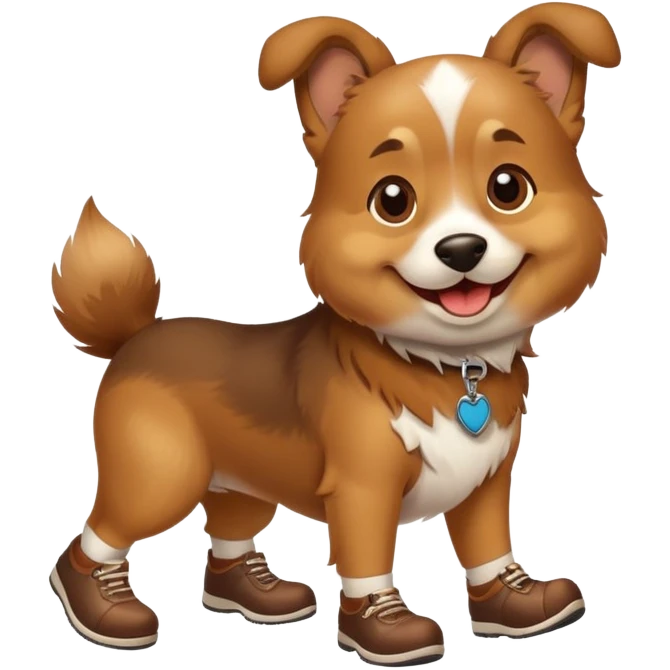 Dog wearing shoes emoji
