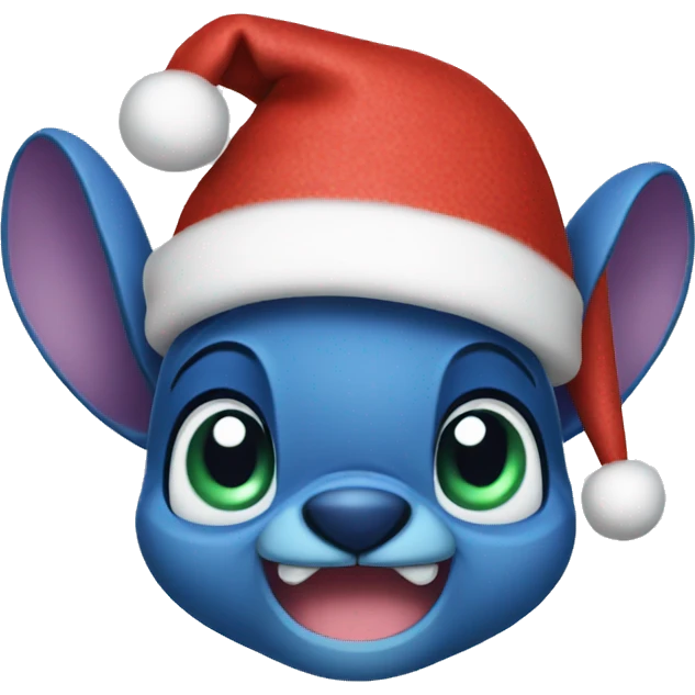 stitch wearing christmas hat emoji