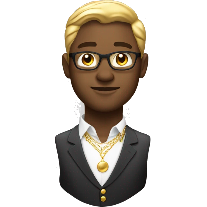 wite man with formal clothes with open shirt and gold necklace emoji