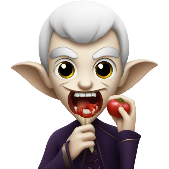 Vampire eating garlic emoji